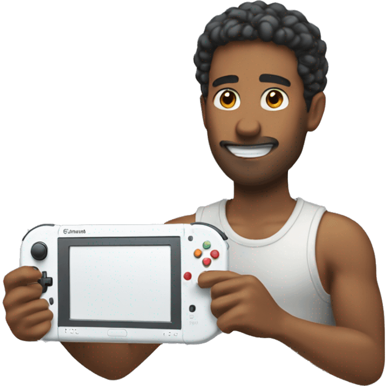 A guy using his nintendo switc emoji