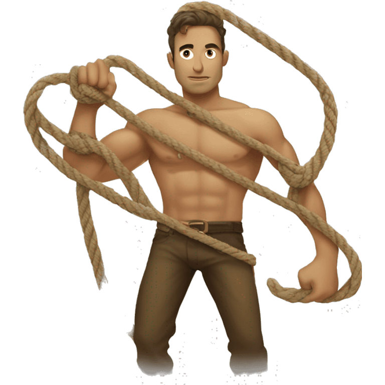 Hero with special skill be handy with ropes. The ropeman emoji