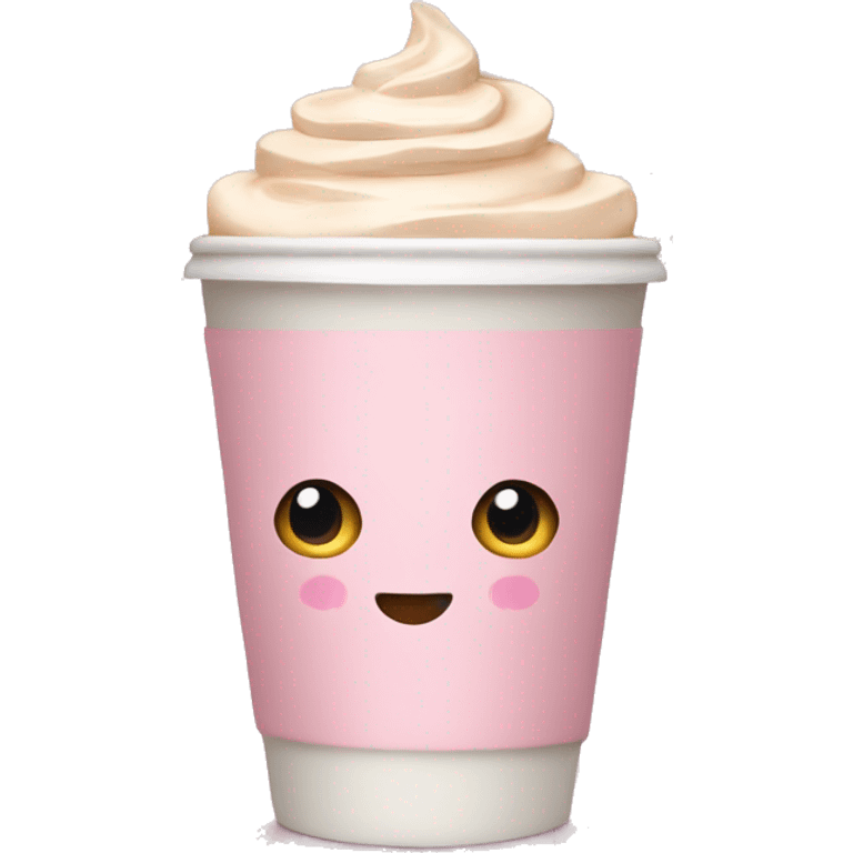 Light pink latte in bow emoji