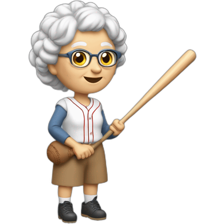 Granny avec une batte de base-ball emoji