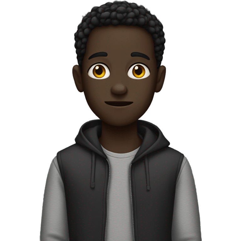 Skinny dark boy emoji