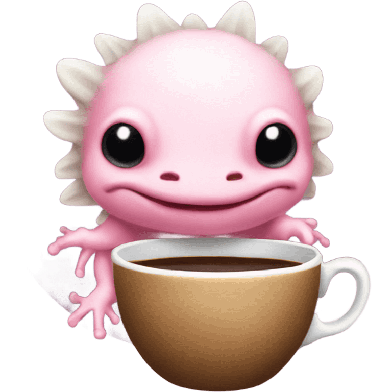 axolotl drinking coffee emoji