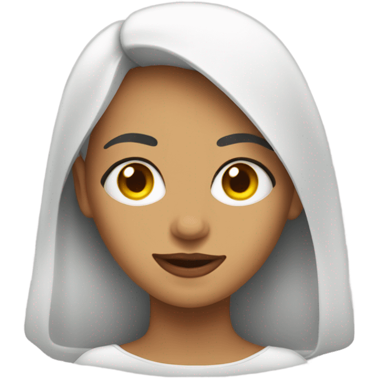 Mujer con ojos de huevo emoji