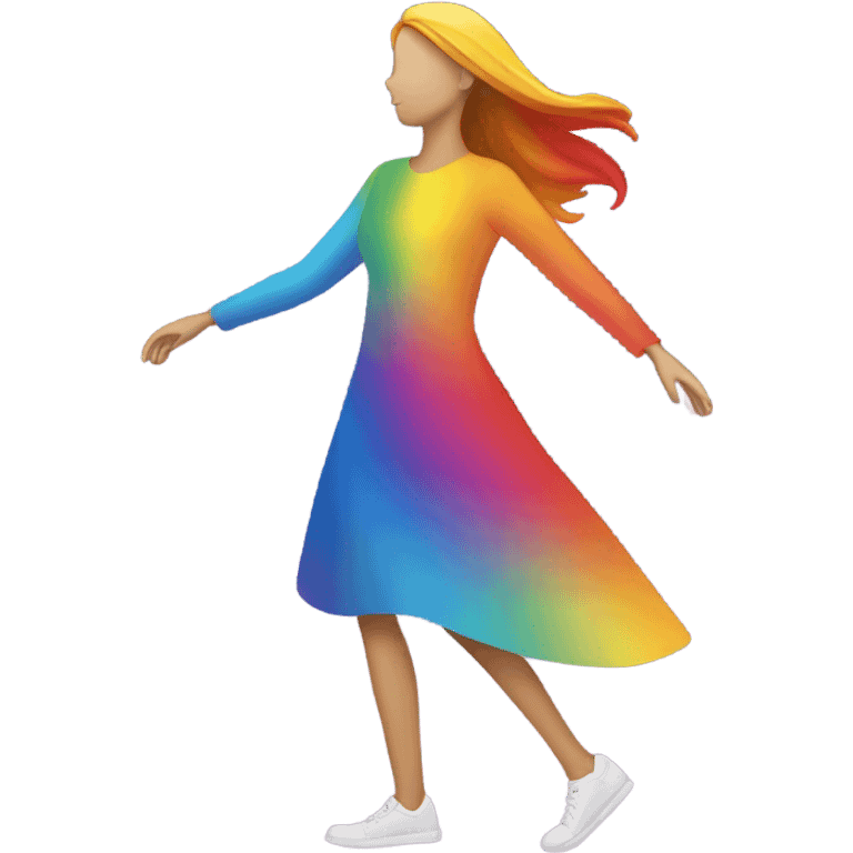 Walk woman and rainbow  emoji