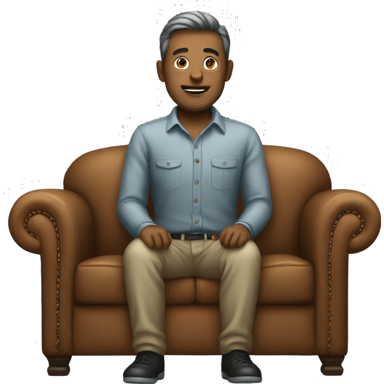 Man standing or sitting on a sofa emoji