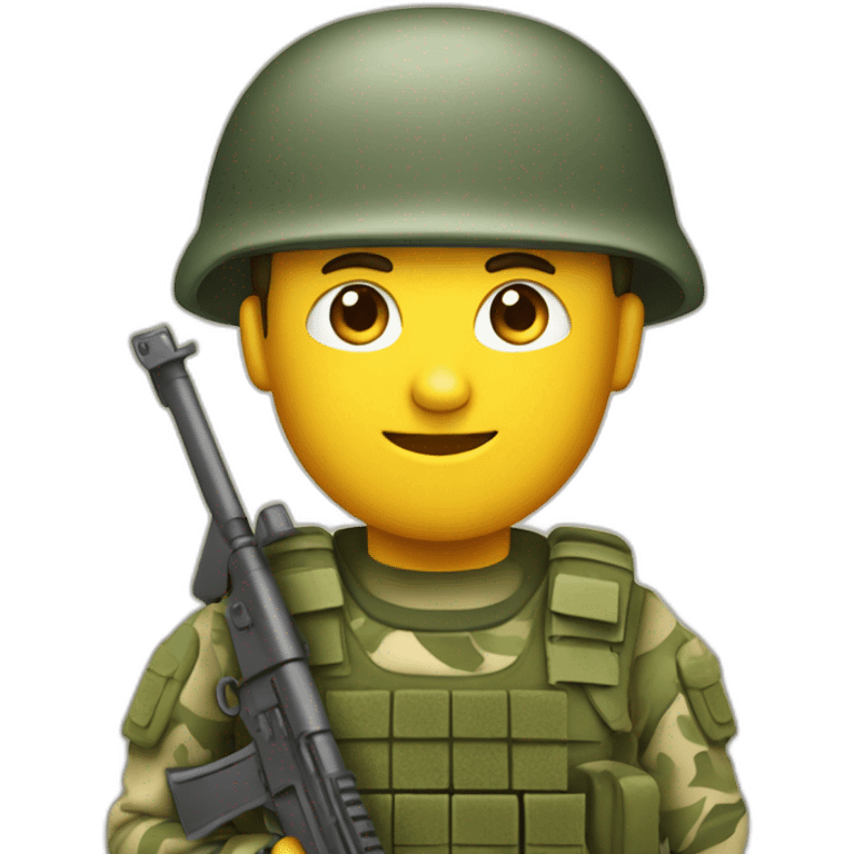 Un militaire en tenu de camouflage avec une arme à feu  emoji