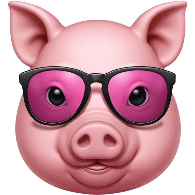 Pig with sunglasses  emoji