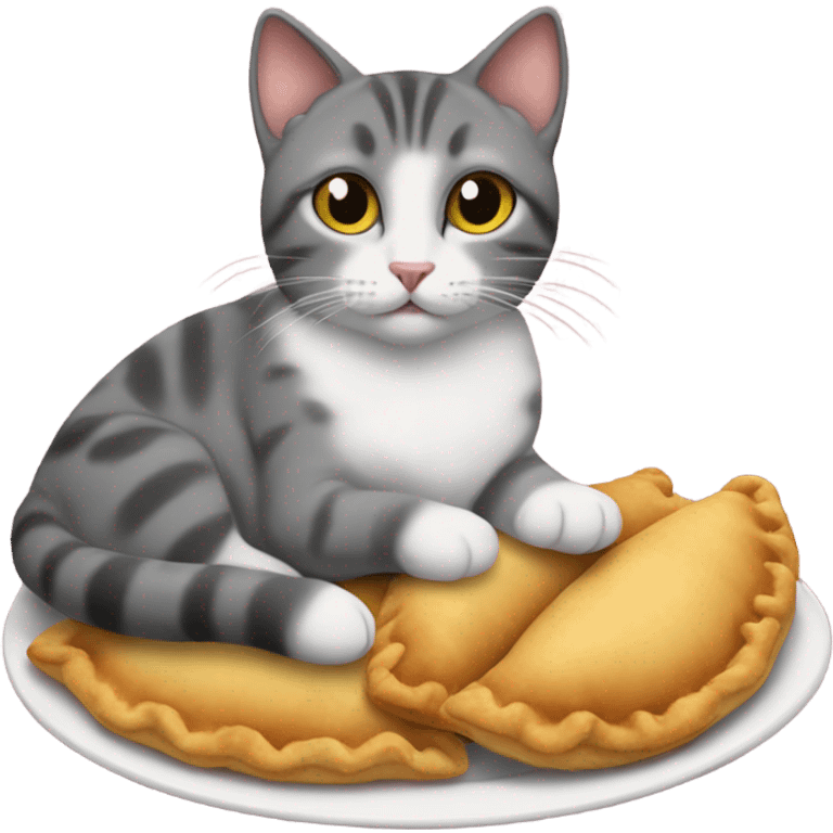 cat eating empanadas  emoji