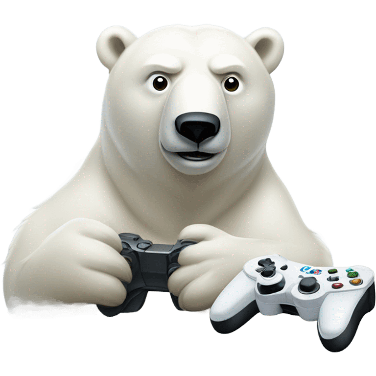 Polar bear gaming  emoji