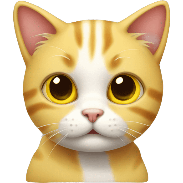 a cute cat with yellow color emoji