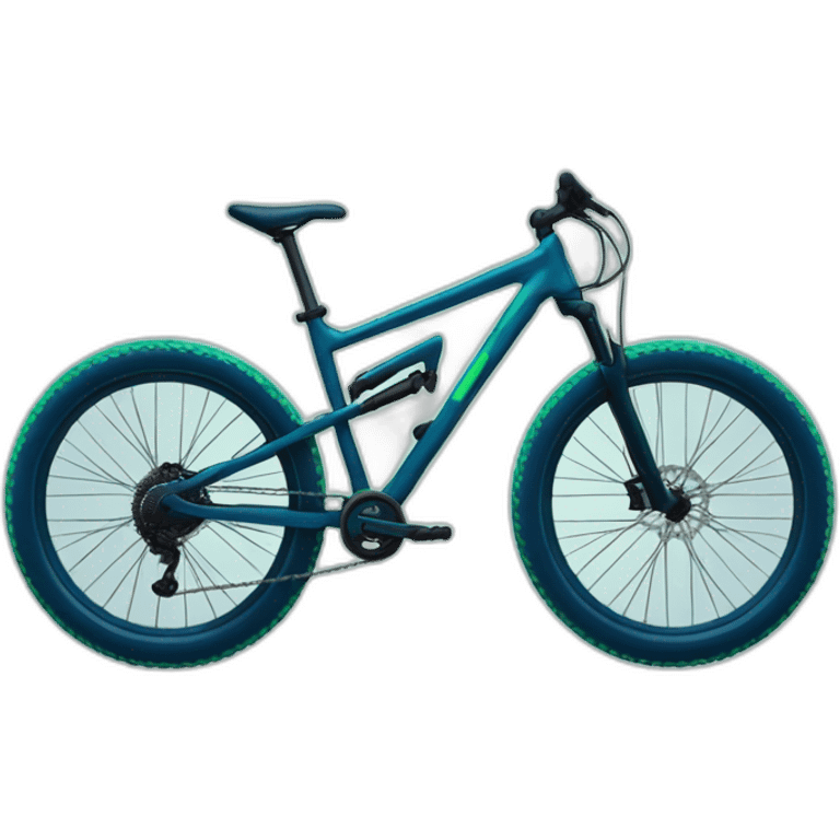 mountain bike in dark blue and sea-green colors emoji