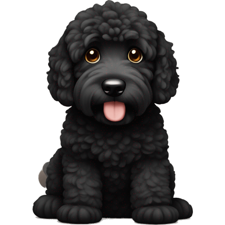 Black Bernadoodle with brown accents emoji