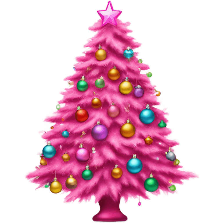 Pink Christmas tree  emoji