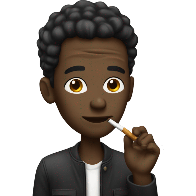 Black guy with a cigarette emoji