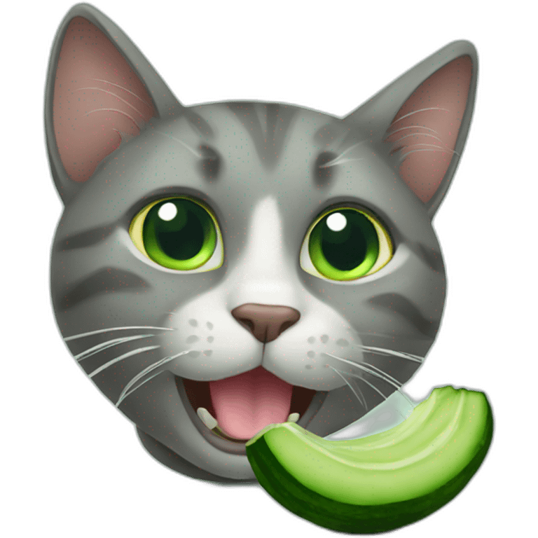 CAT EAT CUCUMBER emoji