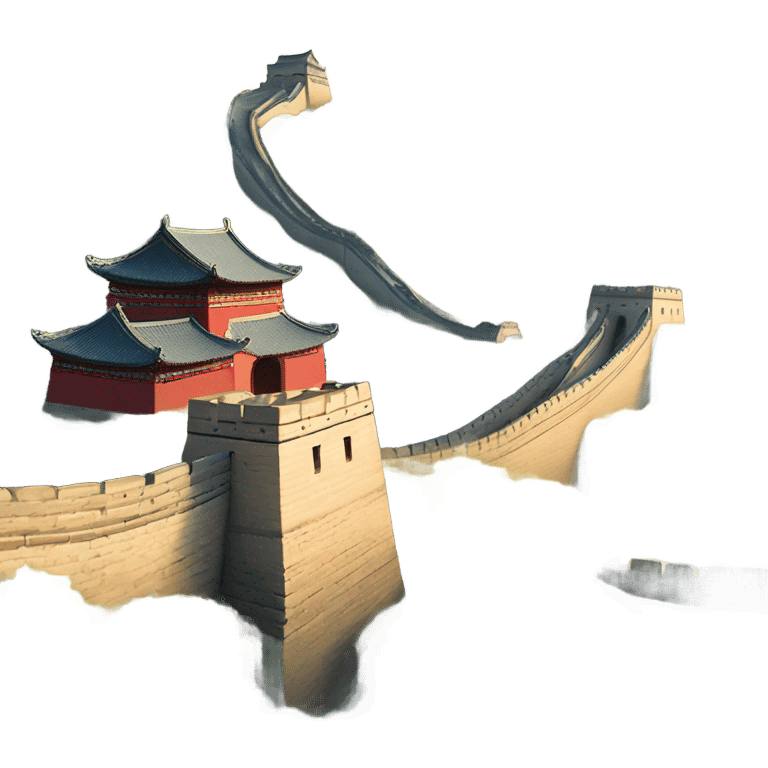 great wall with chinese temple emoji