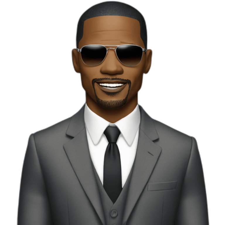 actor Jamie Foxx wearing suit emoji