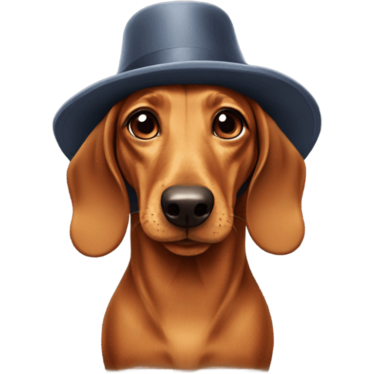 Daschund wearing a hat emoji