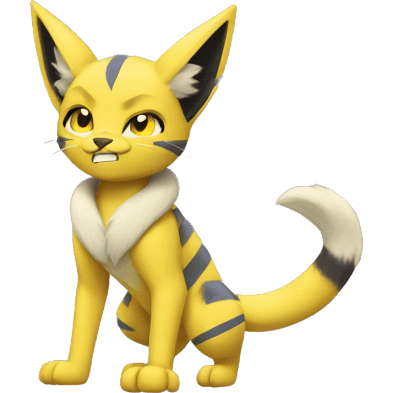 Yellow lombax-Zeraora-Renamon-cat emoji