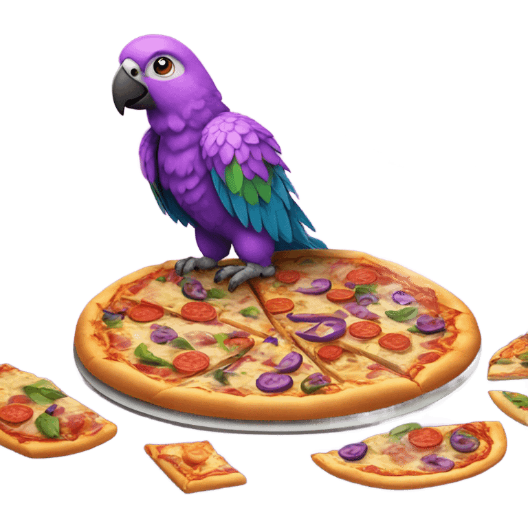 Purple pizzas pirate parrot emoji