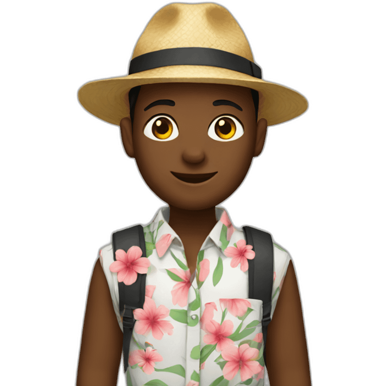 traveler with flower shirt emoji