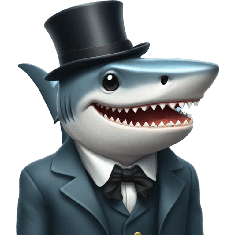 shark with tophat emoji