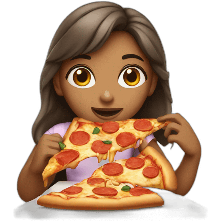 Girl eating pizza emoji