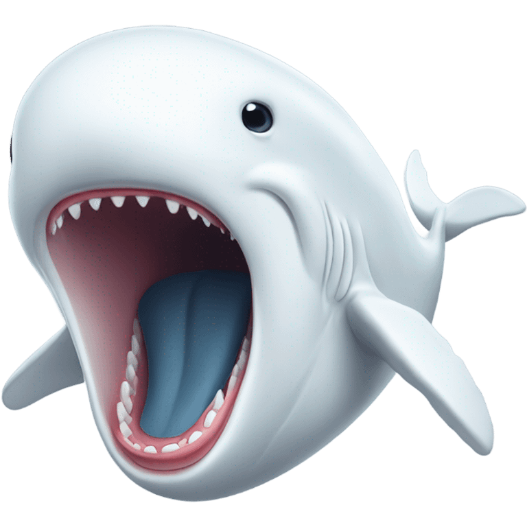 white whale , open mouth emoji