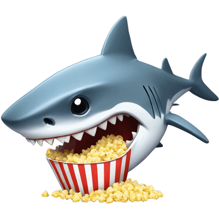 Shark  eat popcorn  emoji