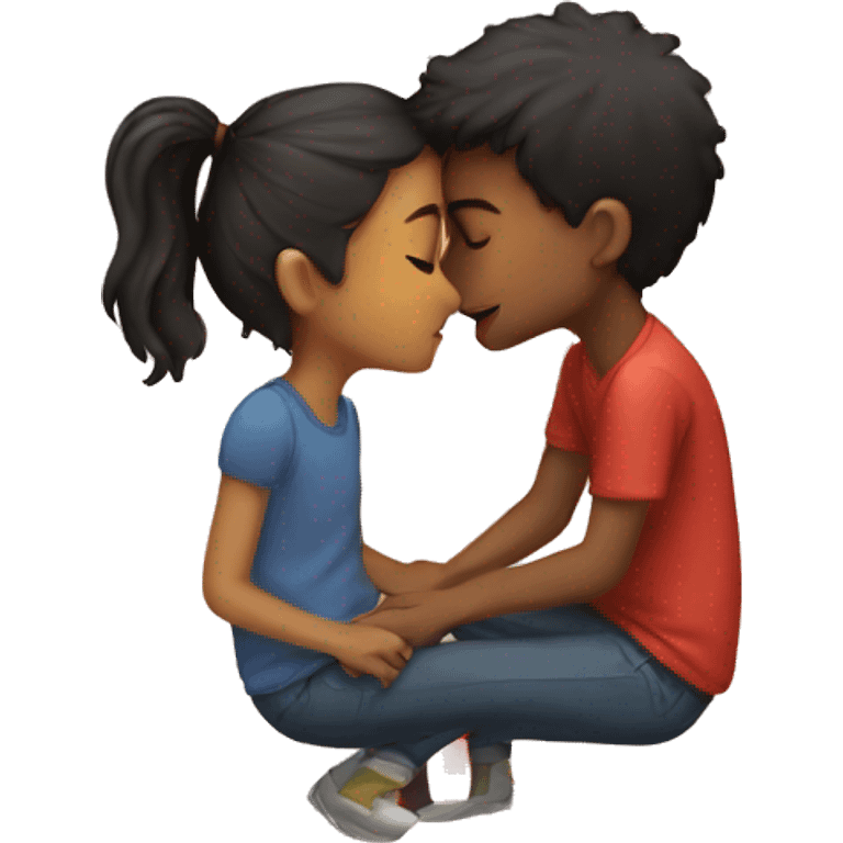 Boy kissing a girl emoji