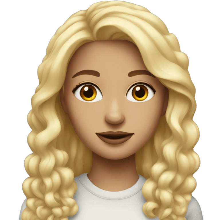 blonde girl with grey eyes portrait with earrings emoji