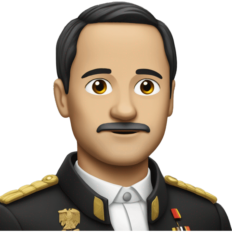 German leader with side part black hair emoji