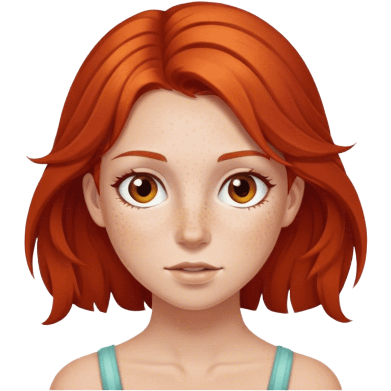 Brown eyed red head girl with freckles  emoji