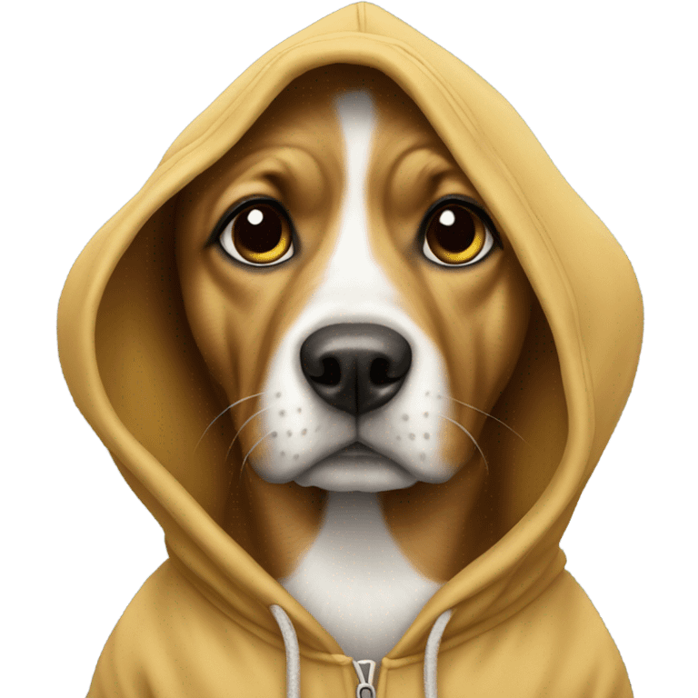 Dog wearing hoodie emoji