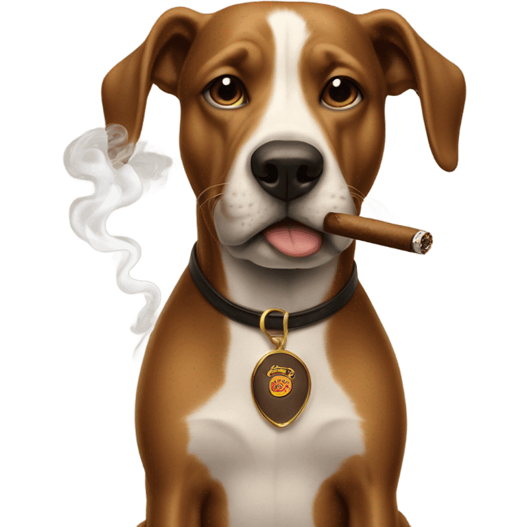 Dog smoking a cigar emoji