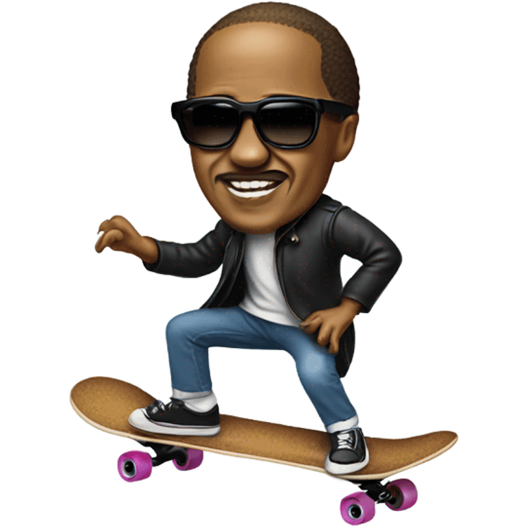 Stevie wonder on a skateboard emoji