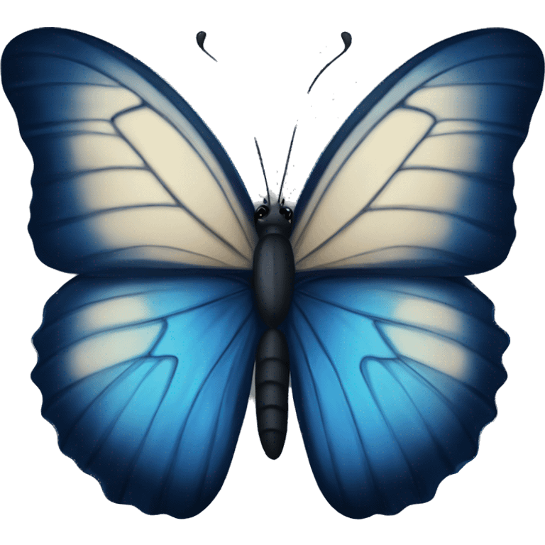 a black and dark blue butterfly emoji