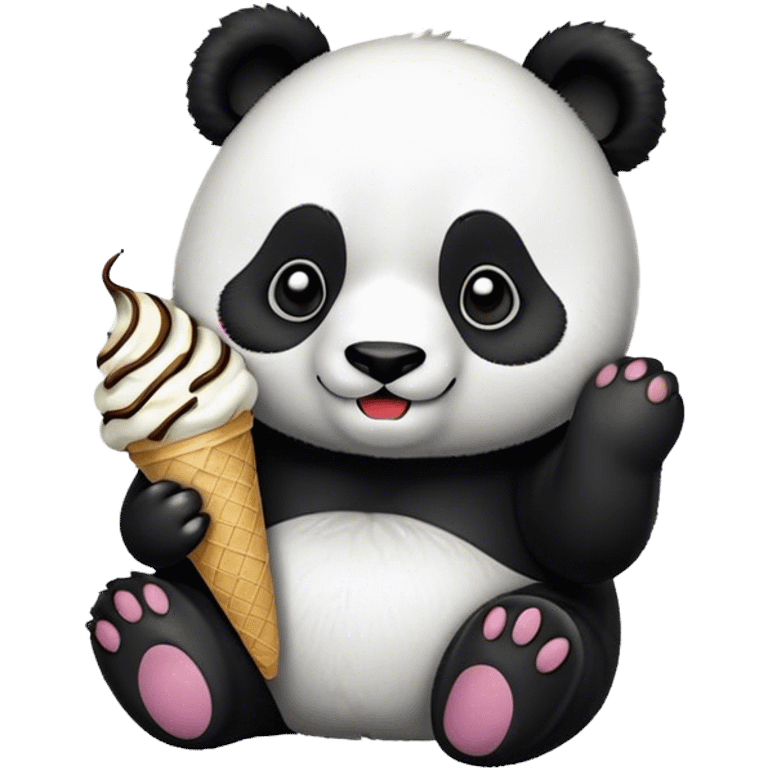 Panda eating ice cream emoji