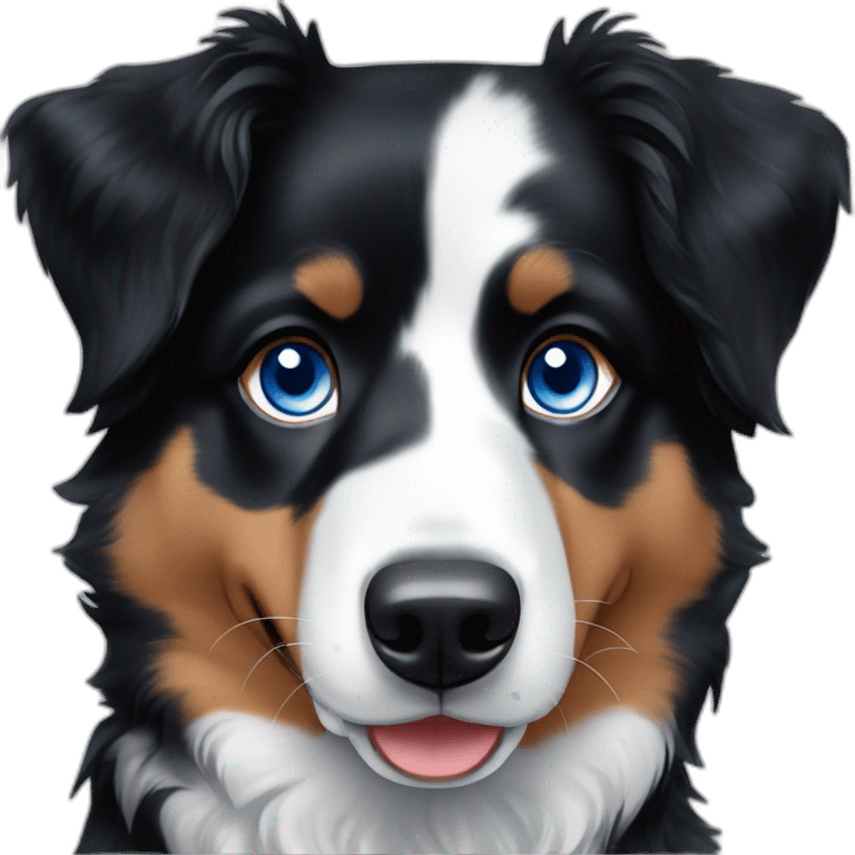 dog australian shepherd black with blue eyes emoji