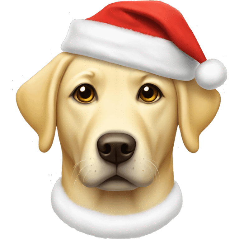 Yellow lab with Santa hat on  emoji