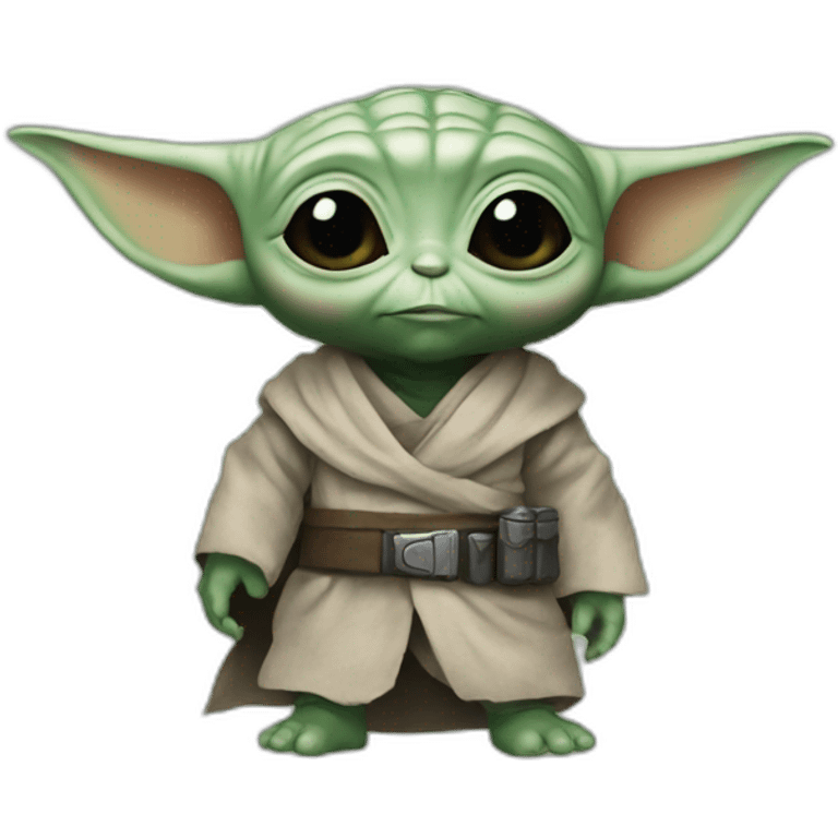 Baby Yoda with a nier emoji