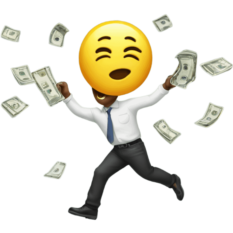 Emoji throwing money emoji