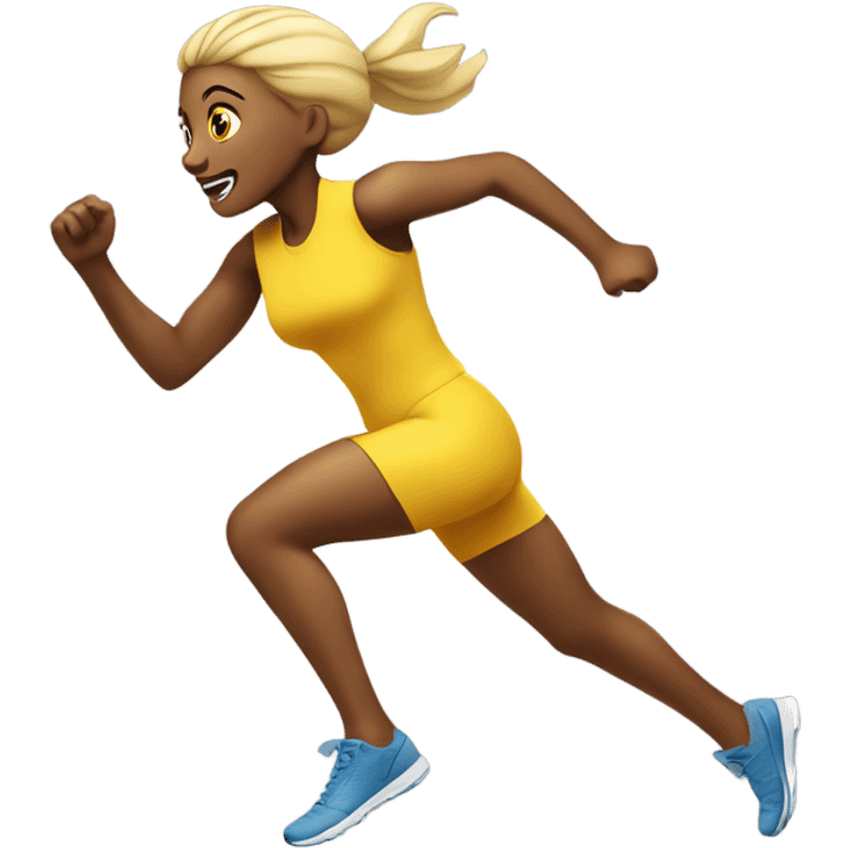 Yellow skin girl sprinting emoji