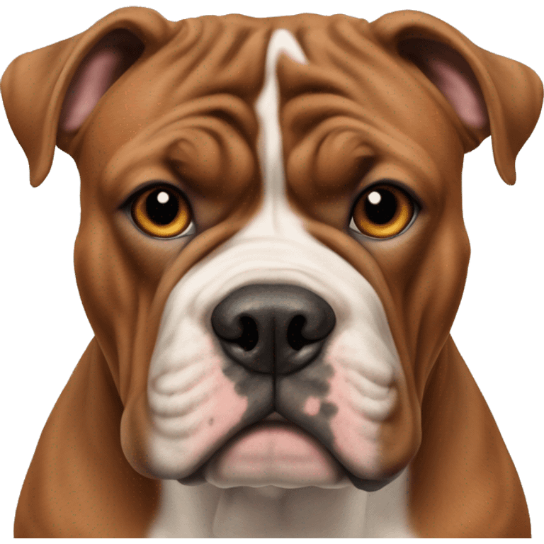 Realistin Brown red english bulldogg emoji