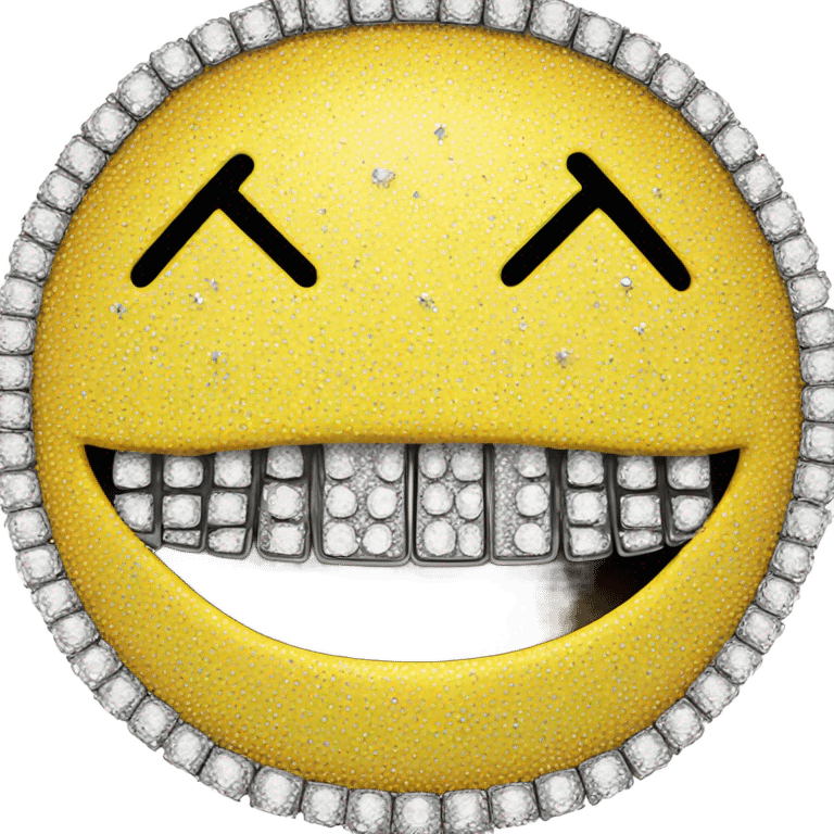 Smiley face with diamond grill emoji