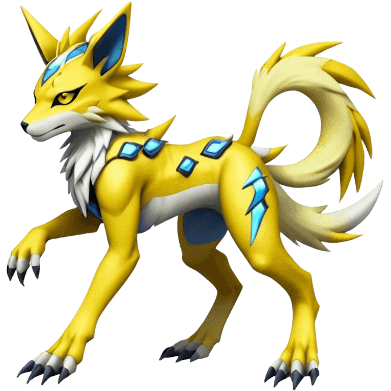  Cool Edgy Shiny Futuristic Ethereal Legendary Zeraora-Digimon-Lombax-Renamon--hybrid full body emoji