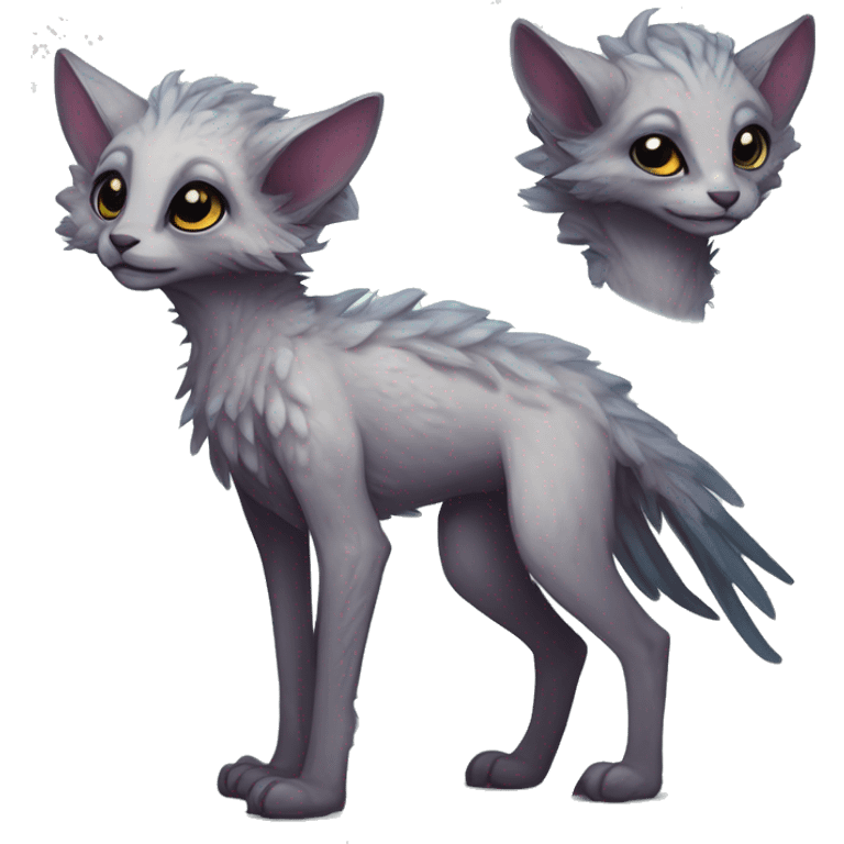  Cute Edgy Realistic Rare Fantasy eldritch Slim Vernid-Trico-Melprin-species by LiLaiRa, by Falvie, full body emoji