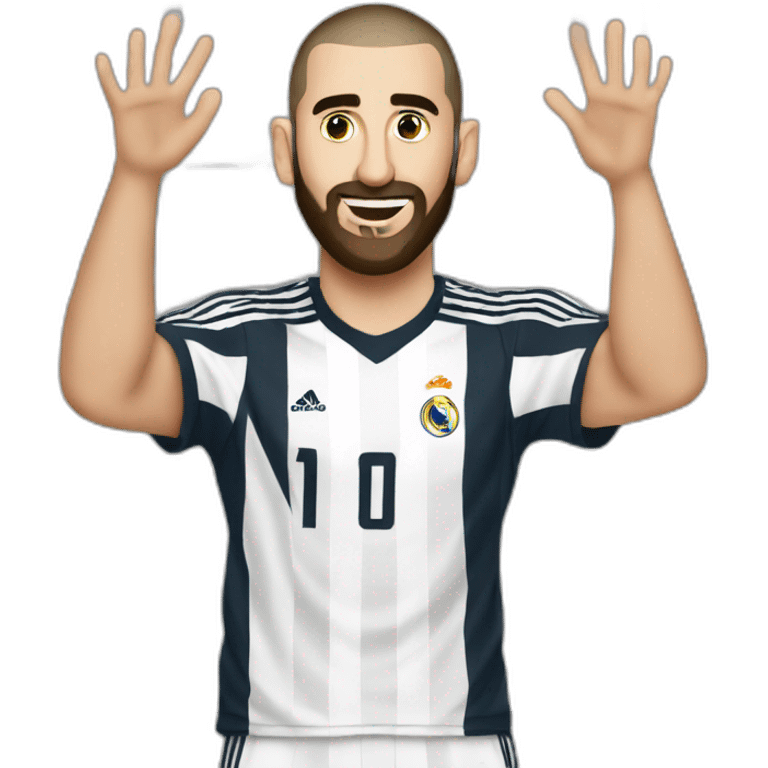 Benzema behind jail emoji