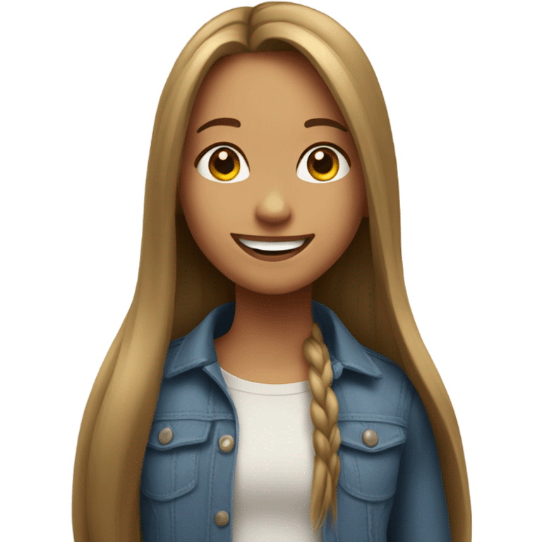 smiling girl with long hair emoji