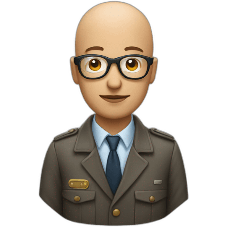 bald detectiv developer with glasses with computer emoji